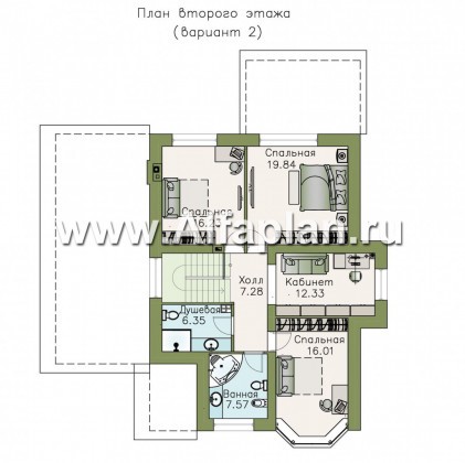 Проекты домов Альфаплан - «Четвертое измерение» - современный комфортный двухэтажный дом - превью плана проекта №3