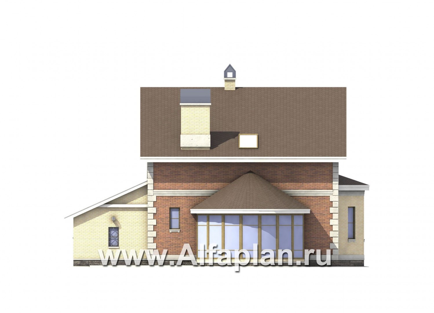 Проекты домов Альфаплан - «Нанси» - рациональный коттедж с гаражом - изображение фасада №4