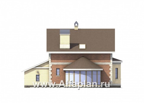 Проекты домов Альфаплан - «Нанси» - рациональный коттедж с гаражом - превью фасада №4
