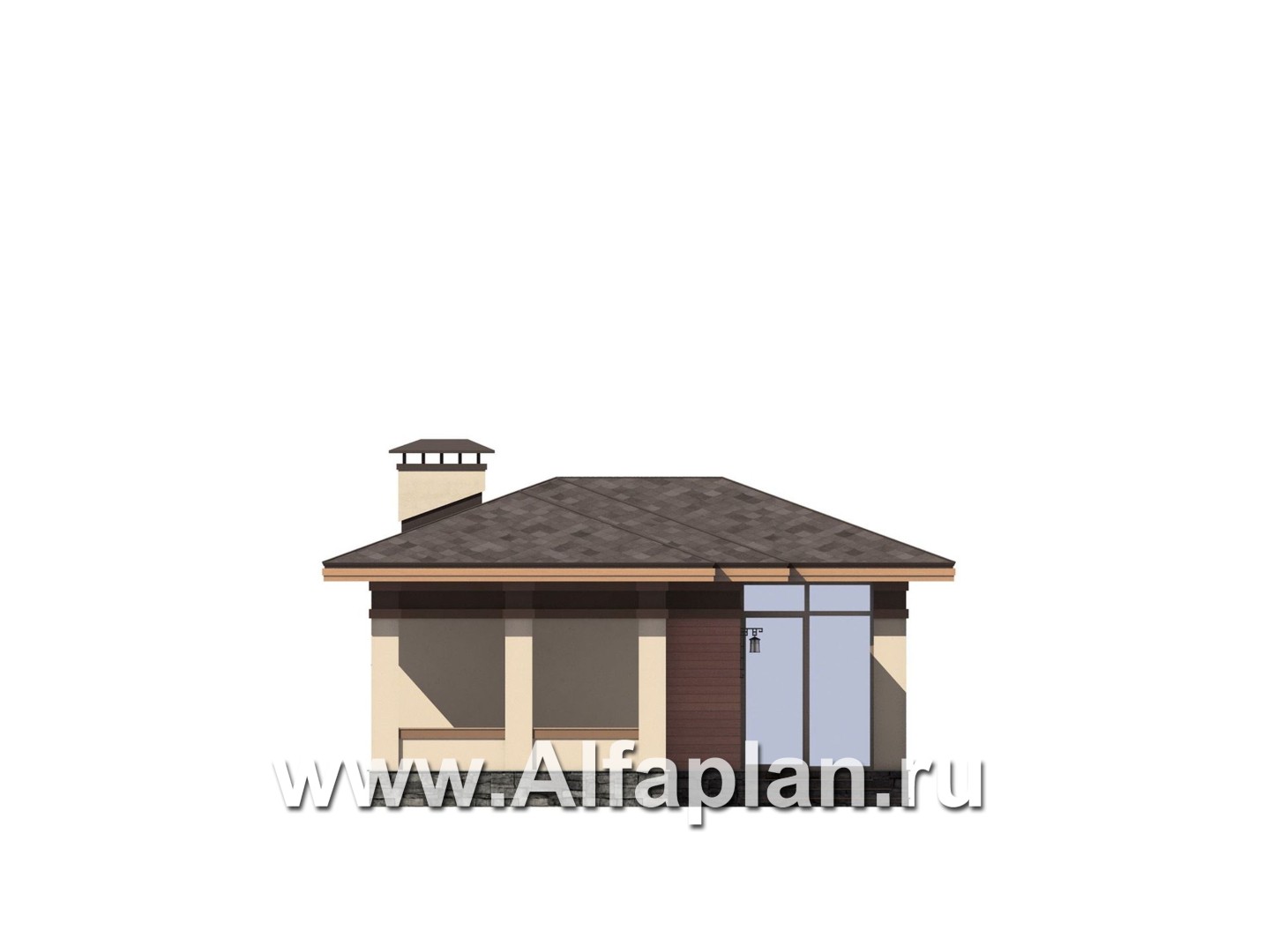 Проекты домов Альфаплан - Бассейн с зоной SPA для современной усадьбы - изображение фасада №3