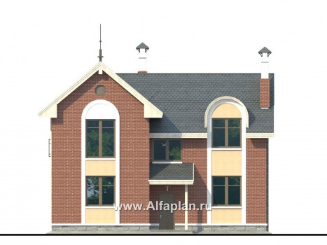 Проекты домов Альфаплан - «Фантазия» - компактный дом для небольшого участка - превью фасада №4