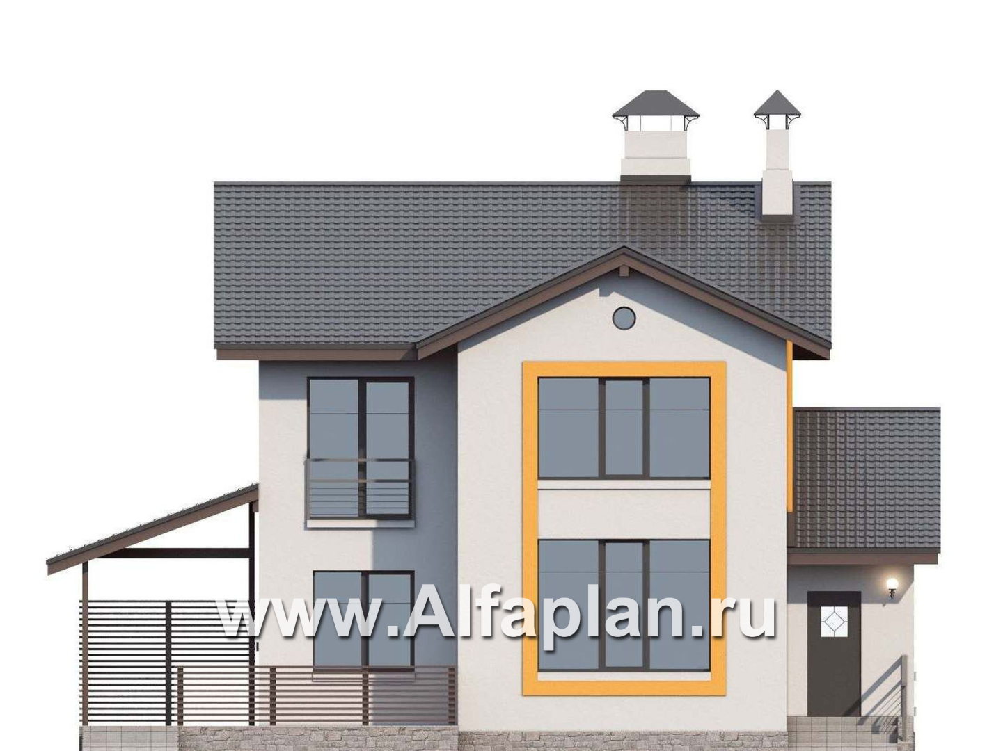 Проекты домов Альфаплан - «Скандинавия» - современный дом с удобным планом - изображение фасада №4