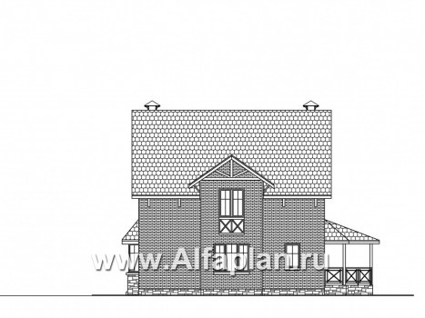 Проекты домов Альфаплан - «Дуэт» - коттедж на две семьи в европейском стиле - превью фасада №4