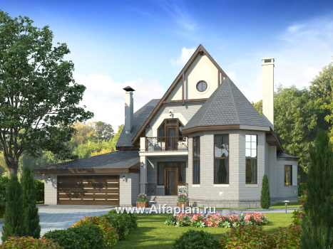 Проекты домов Альфаплан - «Ленский» - романтический дом  для большой семьи - превью основного изображения