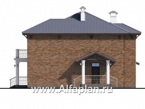 Проекты домов Альфаплан - «Эффект бабочки» - дом с красивой угловой террасой - превью фасада №2