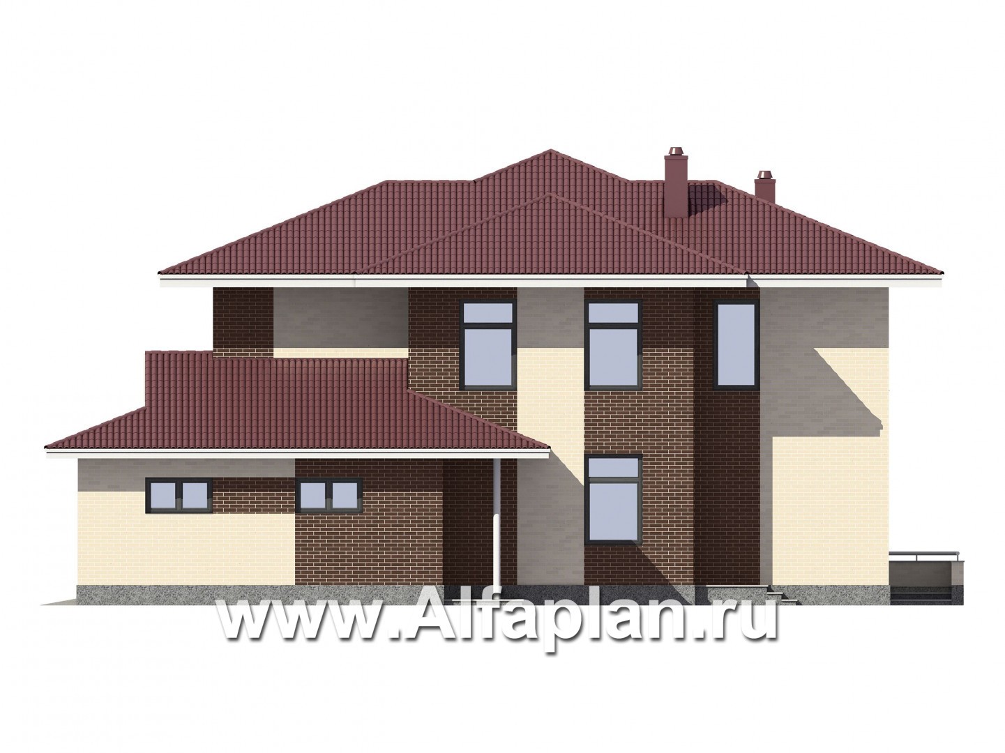 Проекты домов Альфаплан - Комфортабельный дом в современном стиле - изображение фасада №4