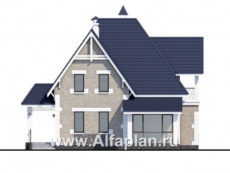 Проекты домов Альфаплан - «Золушка» - удобный и комфортный мансардный дом - превью фасада №4