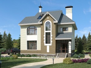 Проекты домов Альфаплан - «Дипломат» - загородный дом с бильярдной - превью основного изображения