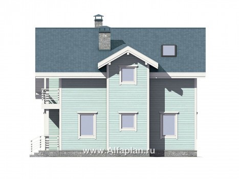 Проекты домов Альфаплан - Каркасный дом с комфортной планировкой - превью фасада №4