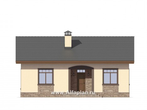 Проекты домов Альфаплан - Комфортабельная дача для небольшой семьи - превью фасада №1