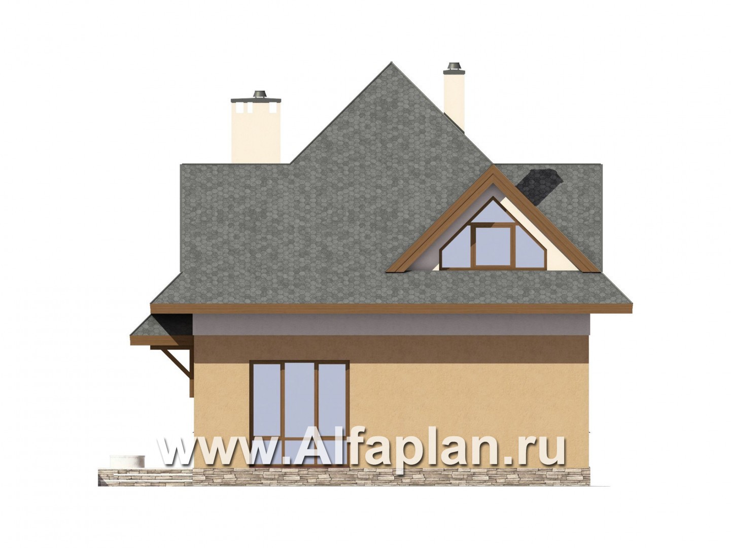 Проекты домов Альфаплан - Экономичный дом с компактным планом - изображение фасада №3