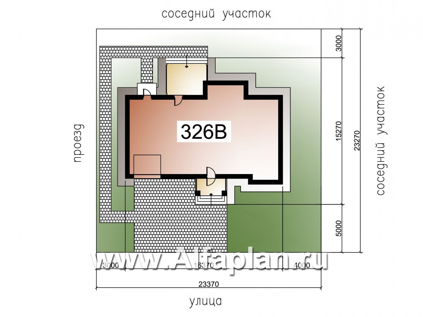 Проекты домов Альфаплан - «Бирюса» - одноэтажный коттедж для небольшой семьи, с теплым гаражом - дополнительное изображение №2