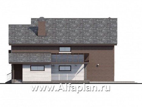 Проекты домов Альфаплан - «Эль-Ниньо» - современный дом с террасами - превью фасада №2