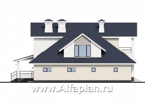 Проекты домов Альфаплан - «Кластер Персея» - современный мансардный дом с гаражом - превью фасада №3