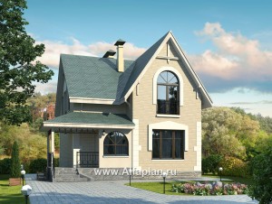 Проекты домов Альфаплан - Дом из газобетона «Оптима» для загородного отдыха - превью основного изображения