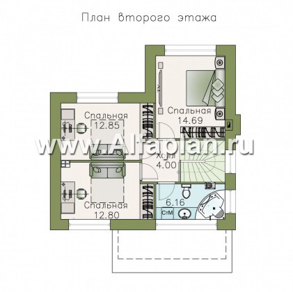 Проекты домов Альфаплан - Двухэтажный дом из кирпича «Панорама» - превью плана проекта №3
