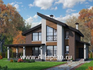 Проекты домов Альфаплан - 792А «Стимул» - проект стильного двухэтажного дома - превью основного изображения