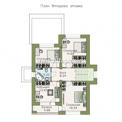 Проекты домов Альфаплан - «Сектор счастья» - стильный и компактный дом для большой семьи - превью плана проекта №2