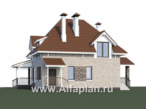 Проекты домов Альфаплан - «Галант» - небольшой мансардный дом с удобной верандой - превью дополнительного изображения №1