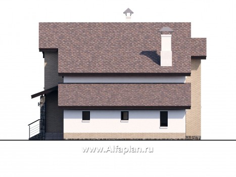 Проекты домов Альфаплан - «Клипер» - комфортный палн дома, двускатная крыша - превью фасада №2