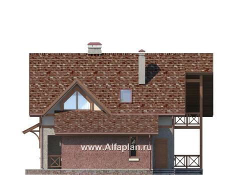 Проекты домов Альфаплан - Экономичный дом из газобетона - превью фасада №3