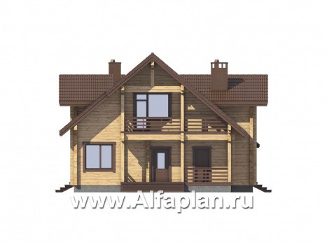 Проекты домов Альфаплан - Загородный дом для отдыха с комфортной планировкой - превью фасада №1