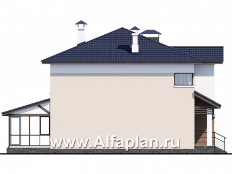 Проекты домов Альфаплан - «Преимущество» - современный удобный дом - превью фасада №3