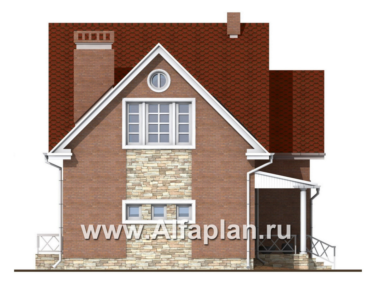 Проекты домов Альфаплан - Небольшой уютный коттедж - изображение фасада №3