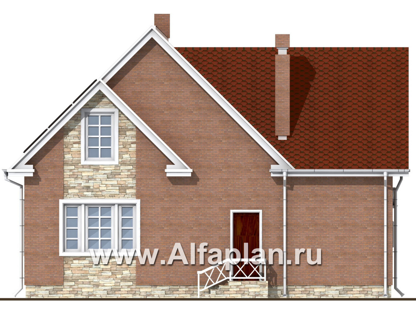 Проекты домов Альфаплан - Небольшой уютный коттедж - изображение фасада №4