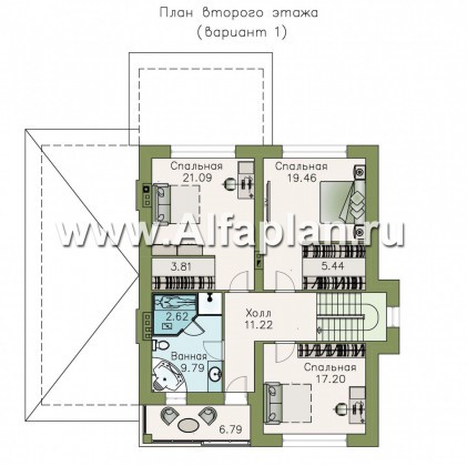 Проекты домов Альфаплан - «Выбор» - проект современного загородного дома с гаражом - превью плана проекта №2