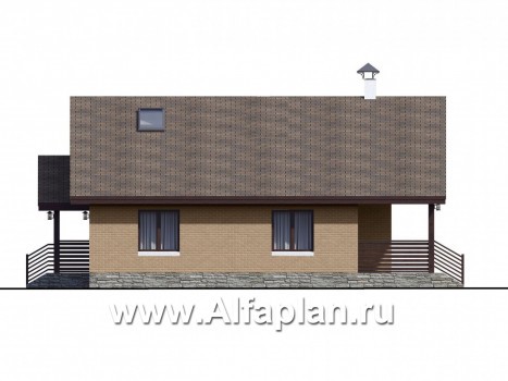 Проекты домов Альфаплан - «Моризо» - шале с двусветной гостиной - превью фасада №3