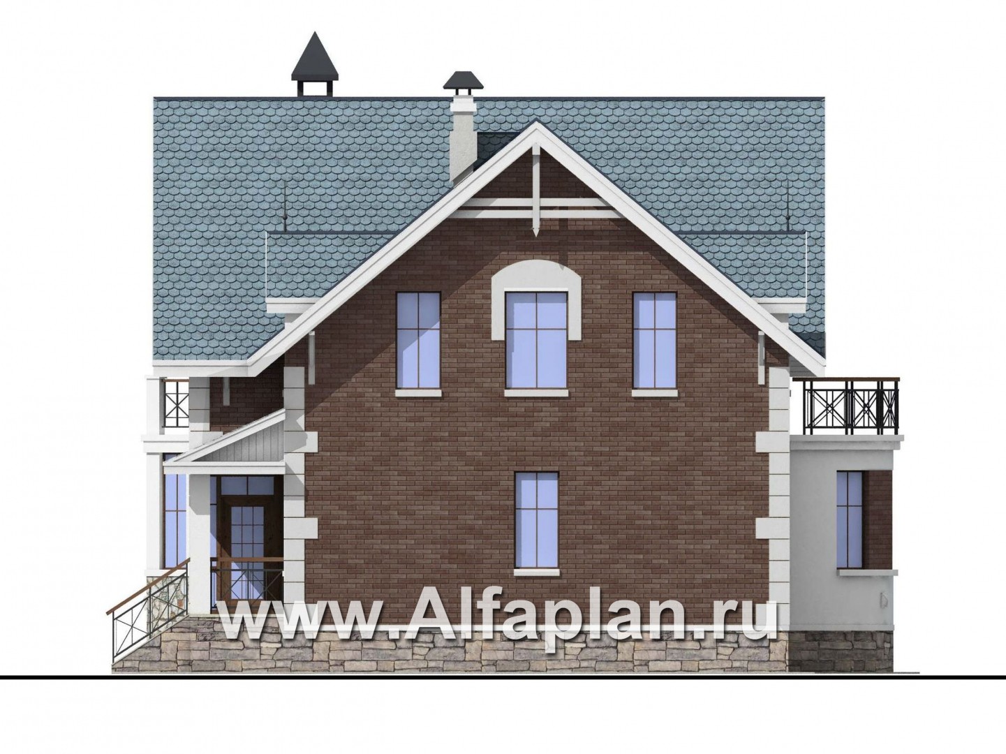 Проекты домов Альфаплан - «Стелла»- компактный дом для маленького участка - изображение фасада №2