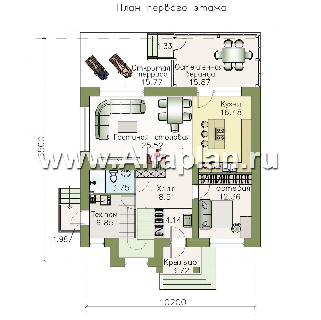 Проекты домов Альфаплан - «Либезюсефрау» - удобный дом с романтическими фасадами - изображение плана проекта №1