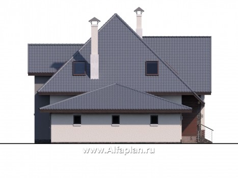 Проекты домов Альфаплан - «Плеяды» - современный мансардный дом - превью фасада №3
