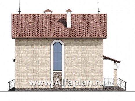Проекты домов Альфаплан - «Огни залива» - проект дома с открытой планировкой - превью фасада №2