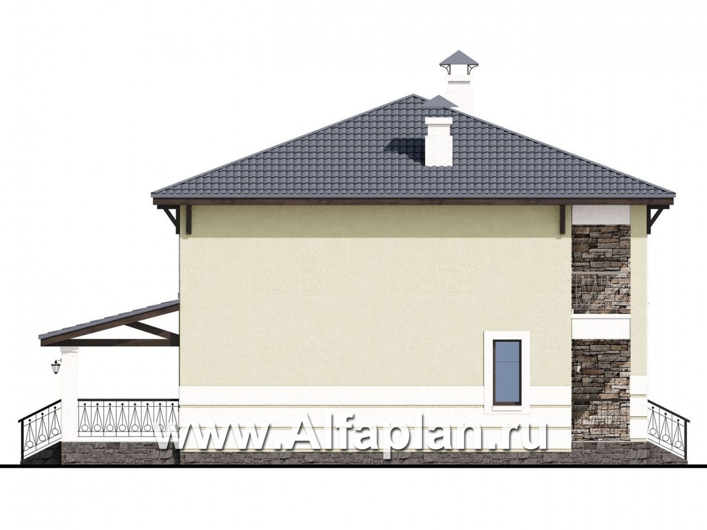 Проекты домов Альфаплан - «Сен-Тропе» -очень удобный компактный дом - изображение фасада №3