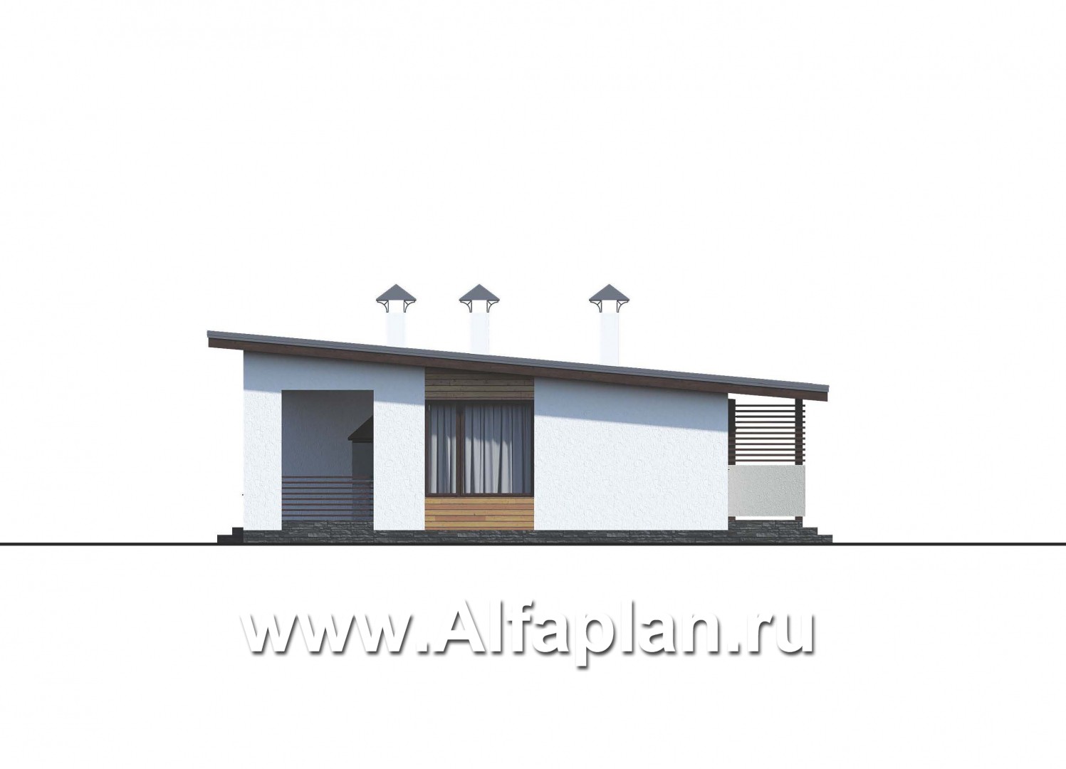 Проекты домов Альфаплан - «Зита» - загородный дом для отдыха - изображение фасада №3