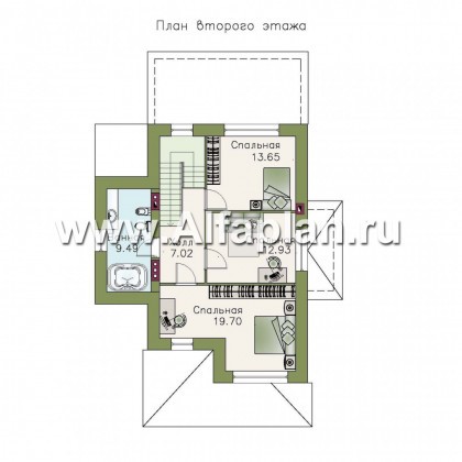 Проекты домов Альфаплан - «Портал» - двухэтажный классический коттедж - превью плана проекта №2