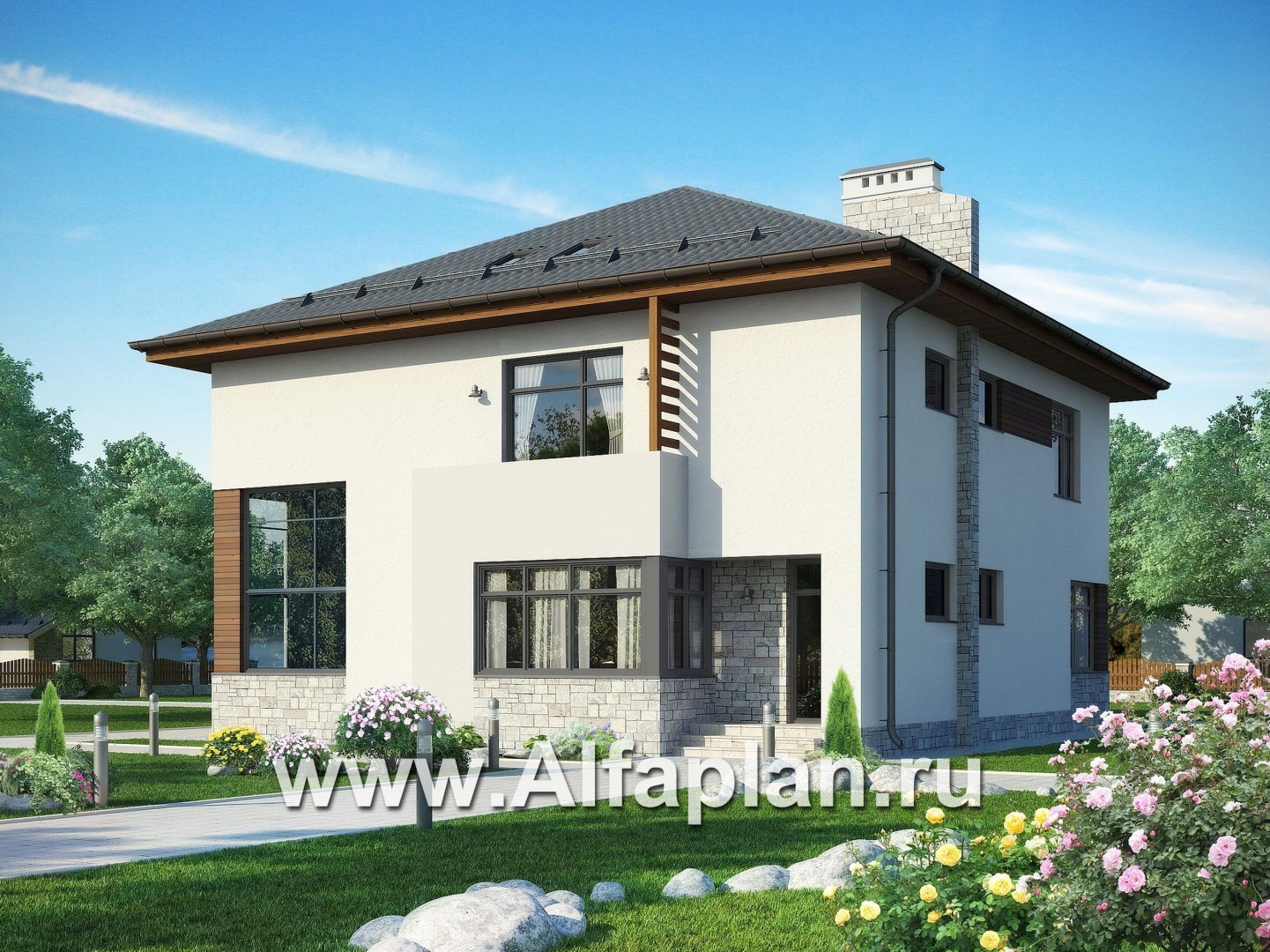Проекты домов Альфаплан - Современный двухэтажный дом - дополнительное изображение №1