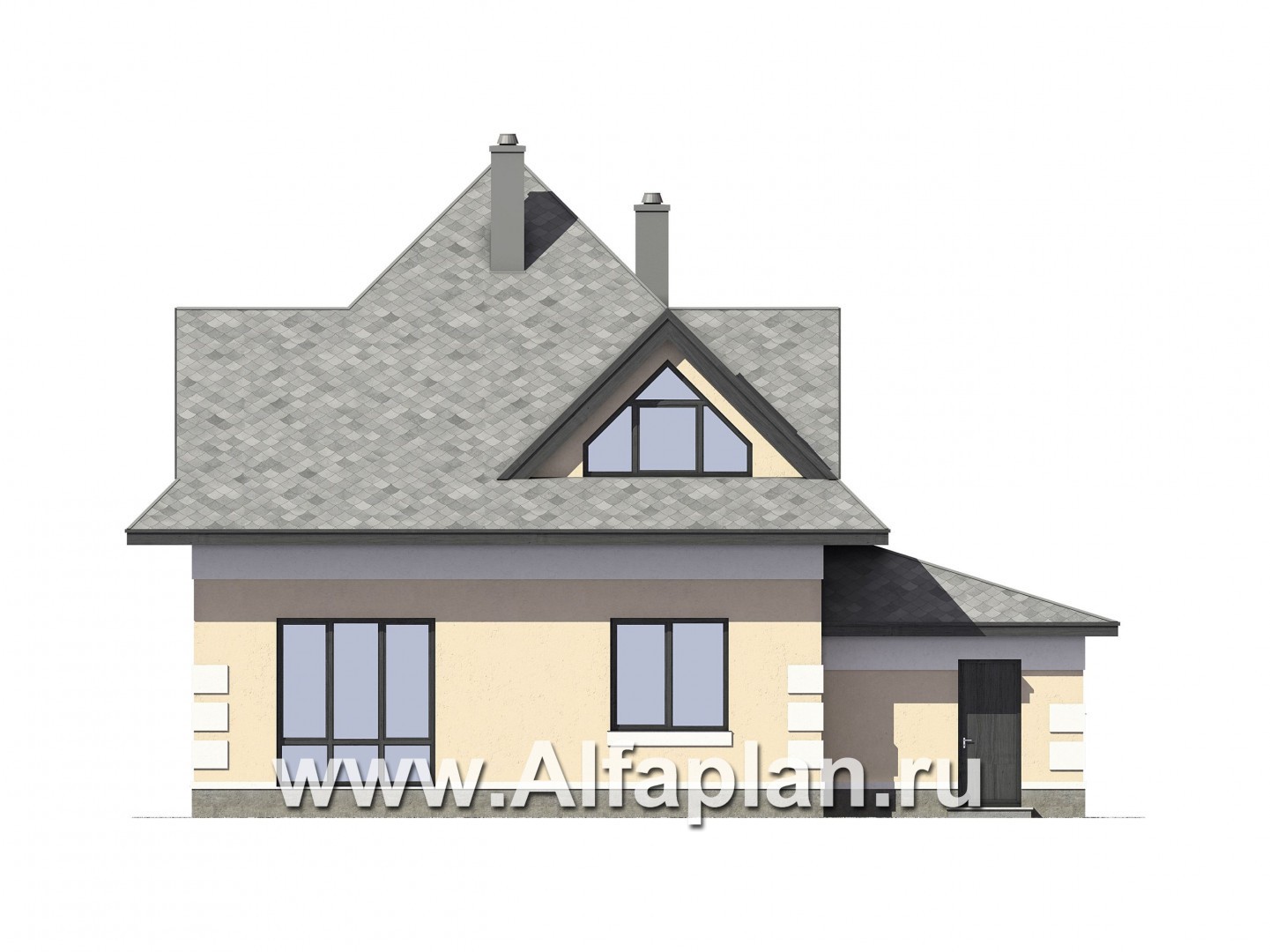 Проекты домов Альфаплан - Экономичный дом с гаражом - изображение фасада №4