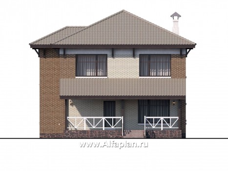 Проекты домов Альфаплан - «Вишера» - стильный дом с оптимальной планировкой - превью фасада №4