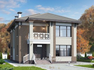 Проекты домов Альфаплан - «Вишера» - стильный дом с оптимальной планировкой - превью основного изображения